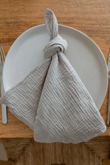 No-Iron Napkins - Silver Grey