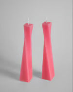 Twist Taper Candle - Pink (S/2)