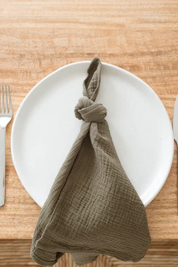 No-Iron Napkins - Army Green