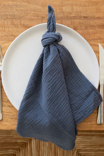 No-Iron Napkins - Navy Blue