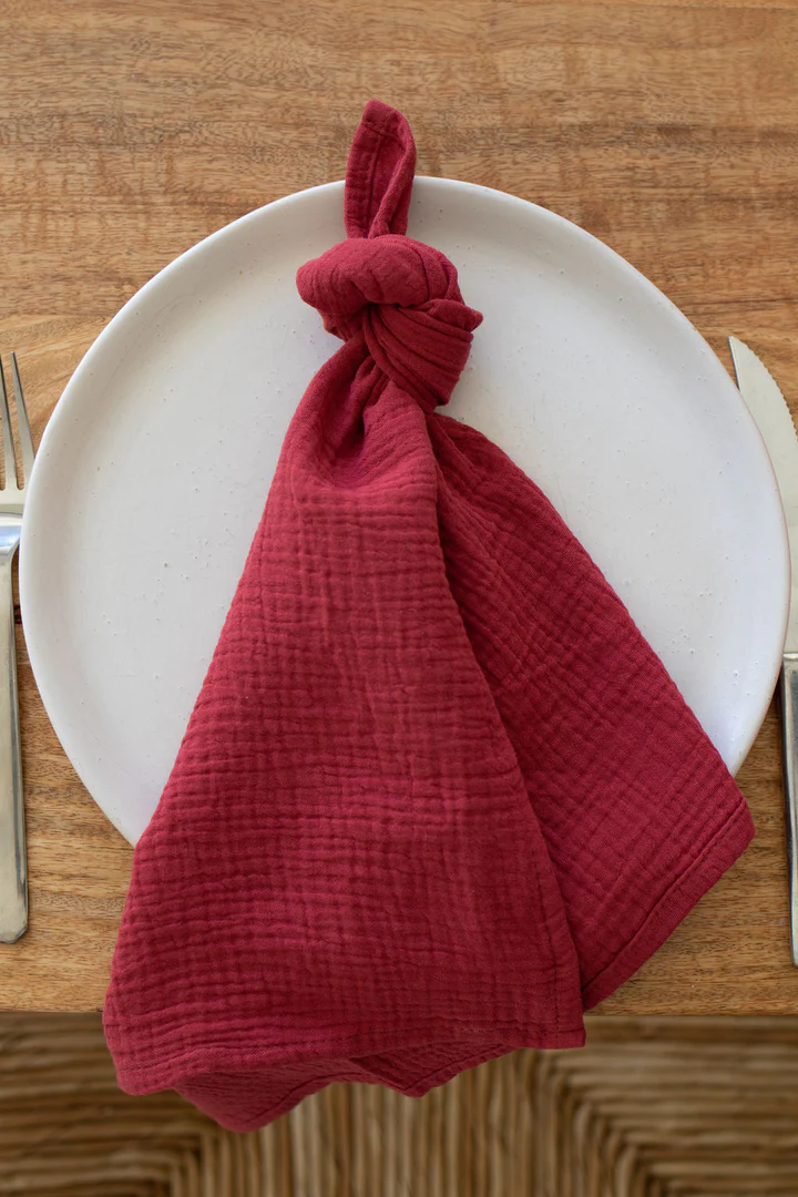 No-Iron Napkins - Cherry