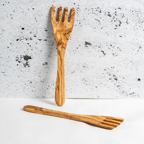 Olive Wood Serving Forks S/2