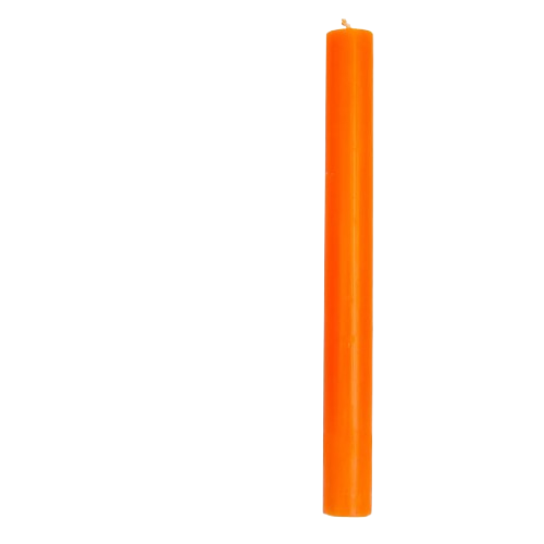 Bright Orange Taper Candles S/2
