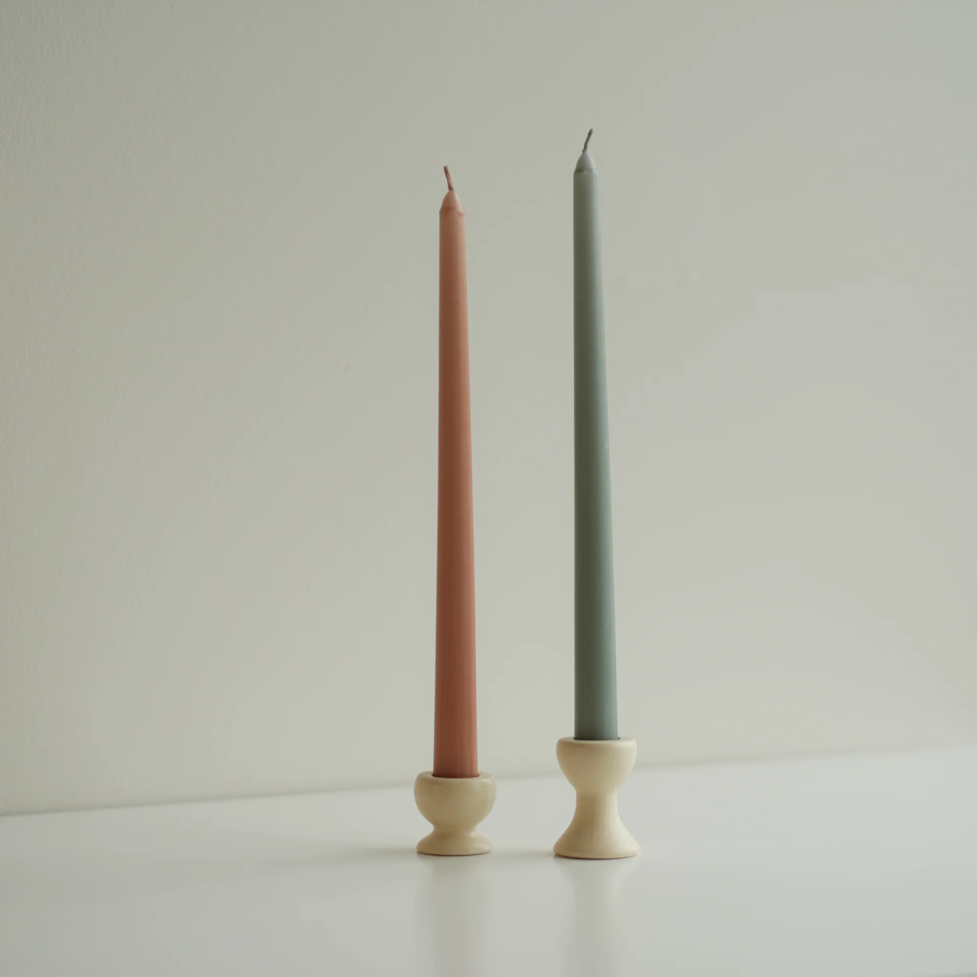 Creamy Pedestal Candle Holder - Tall