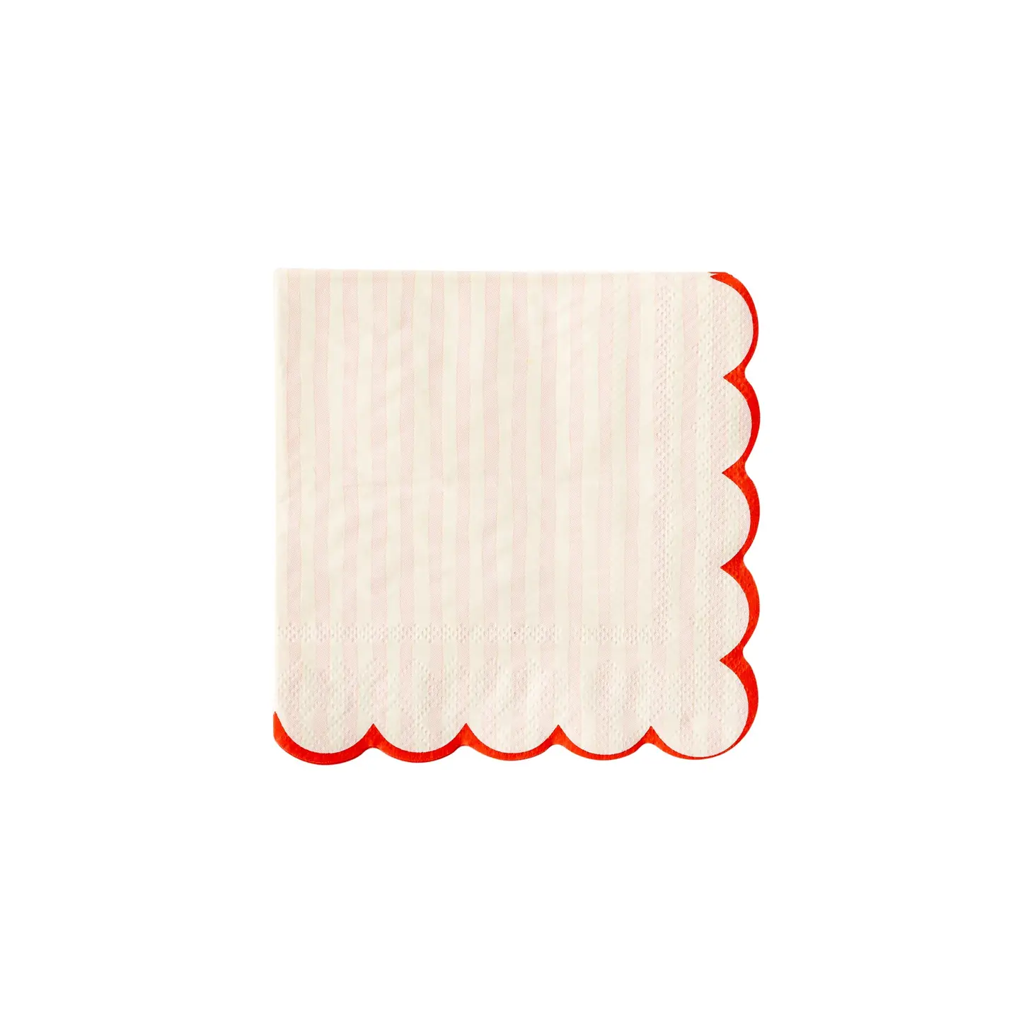 Scallop Cocktail Paper Napkin - Pink Stripe