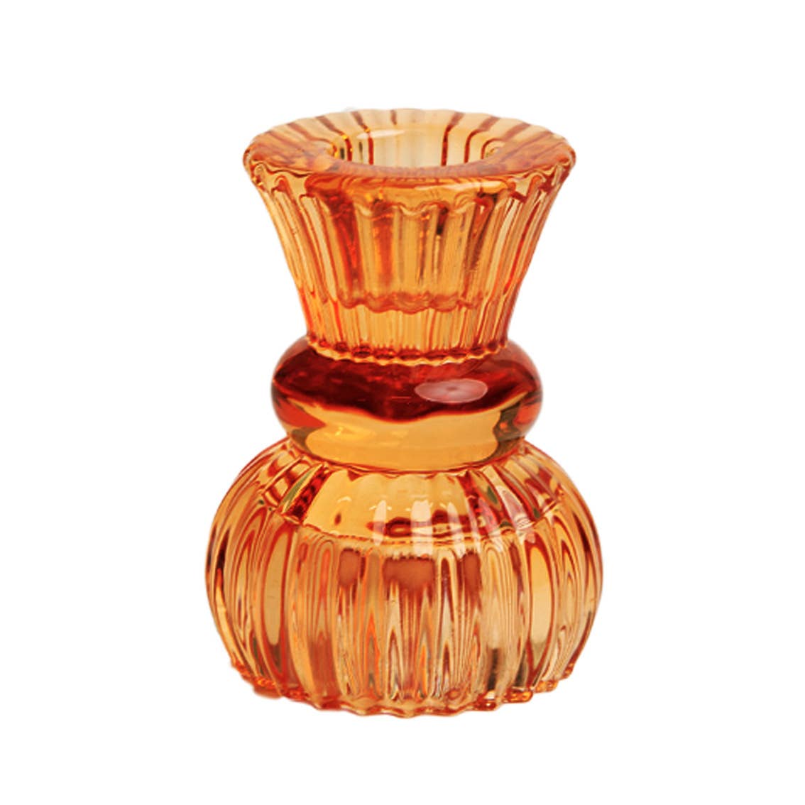 Small Glass Candle Holder - Orange