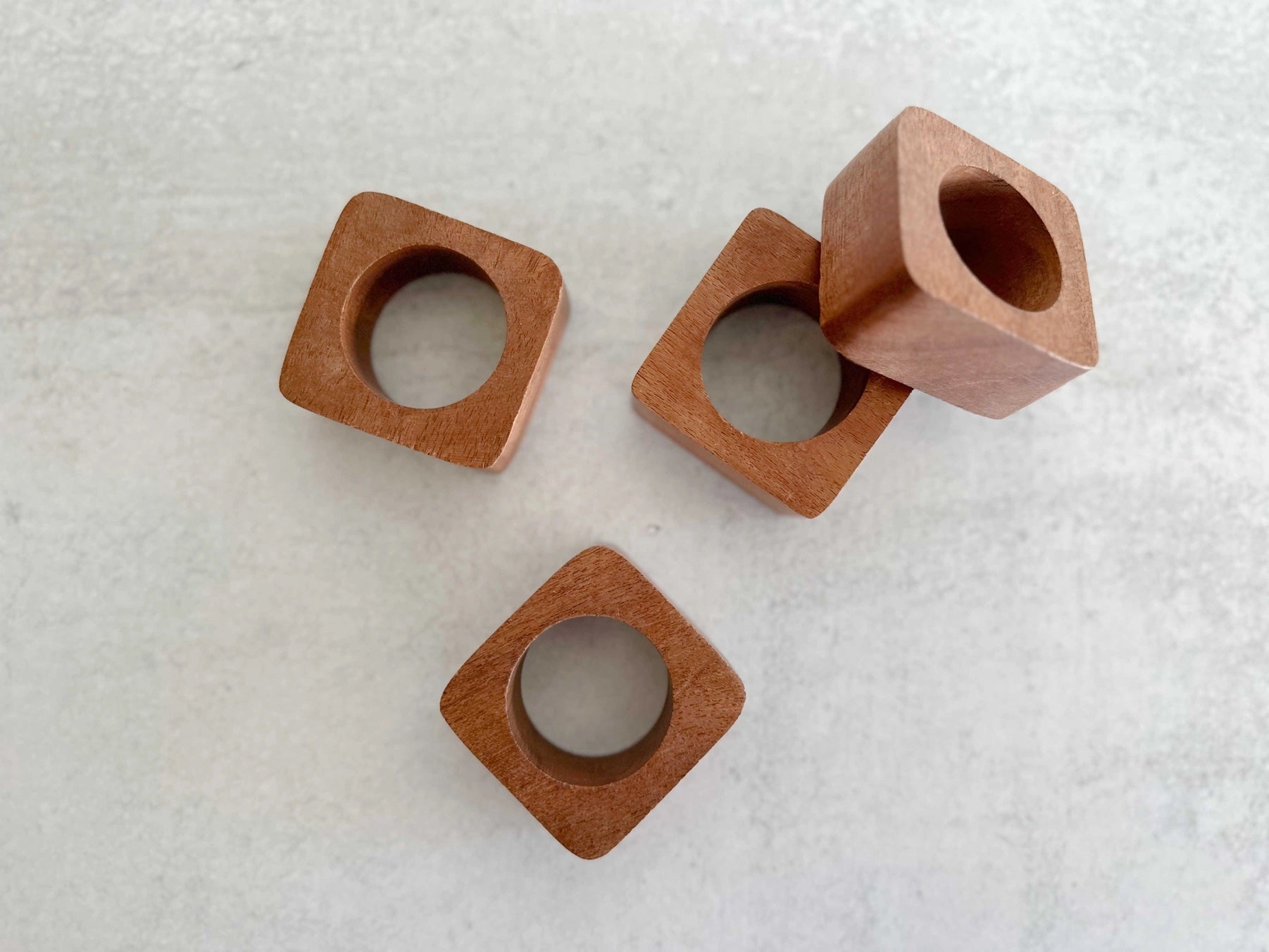 Square Wooden Napkin Ring