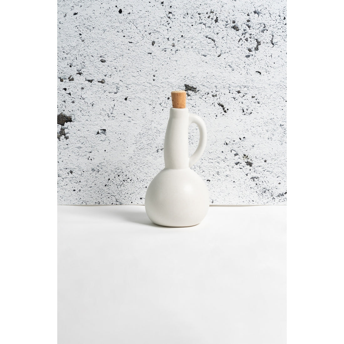 Stoneware Olive Oil Bottle 3 - Matte White