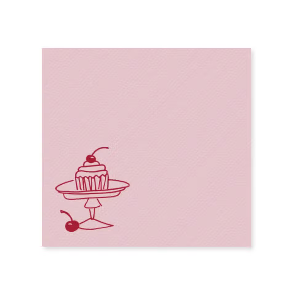 Cupcake Pastel Pink Cocktail Napkins