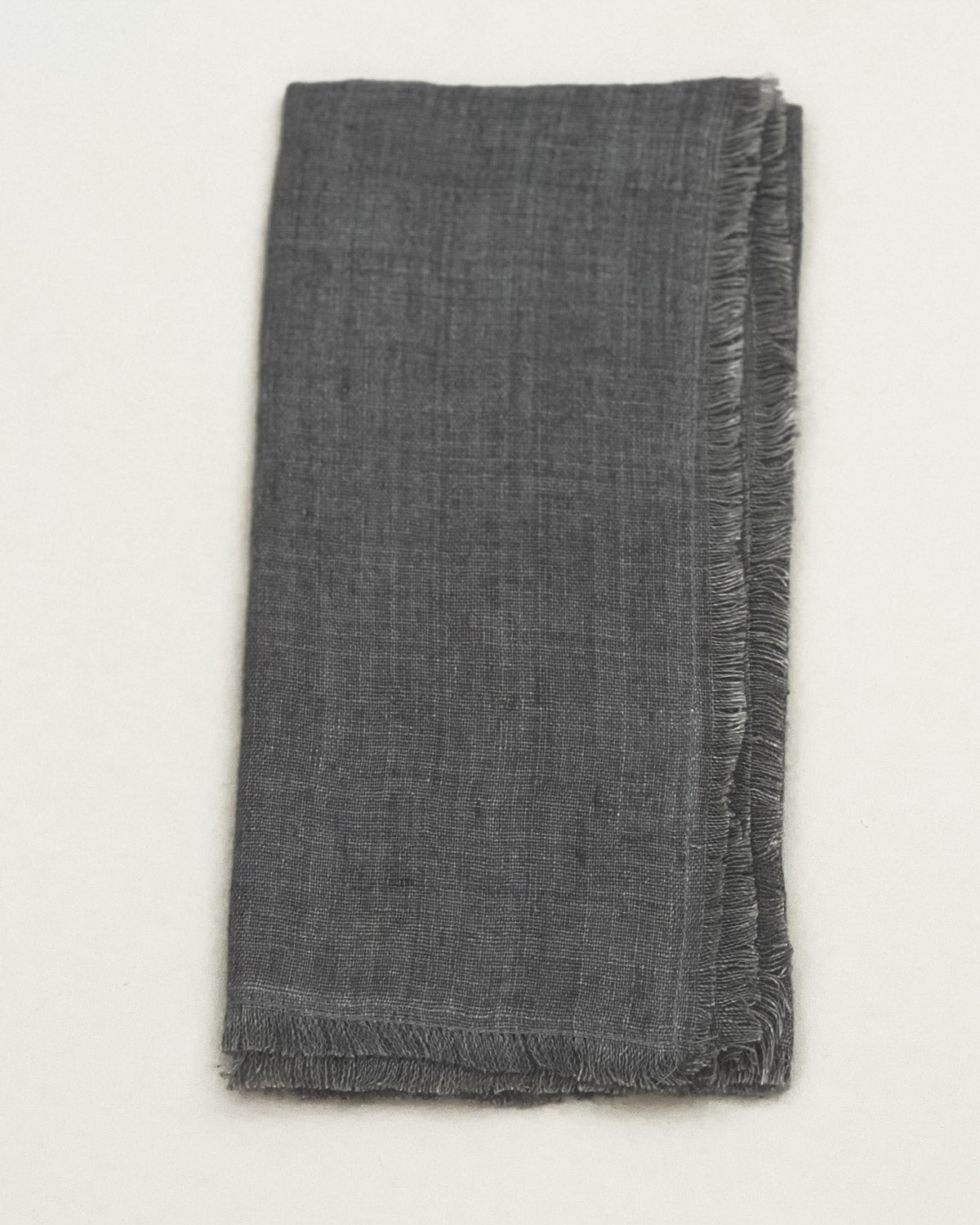 Linen Fringe Napkin - Steel Grey