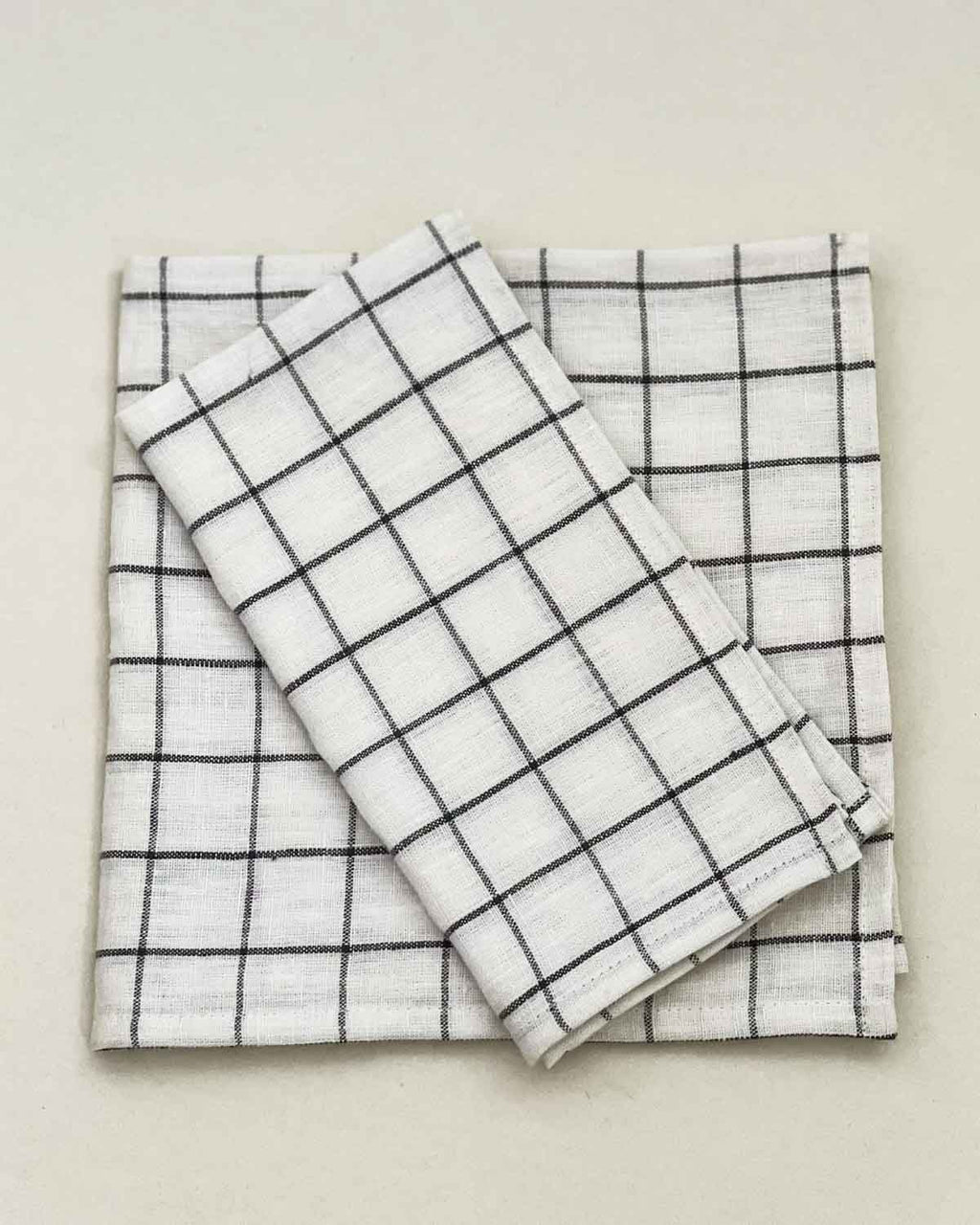 Charcoal Grid Linen Napkin