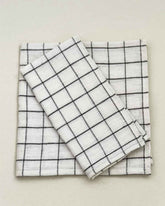 Grid Linen Napkin - Charcoal
