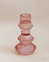 Ribbed 3-tier Candle Holder - Blush