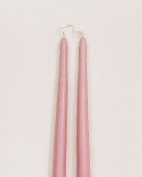 Pair of Taper Candles - Light Rose